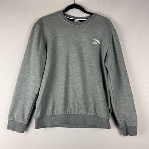 Anta‎ Sweatshirt Womens Large Gray Velour Lined Logo Athletic Casual Pullover